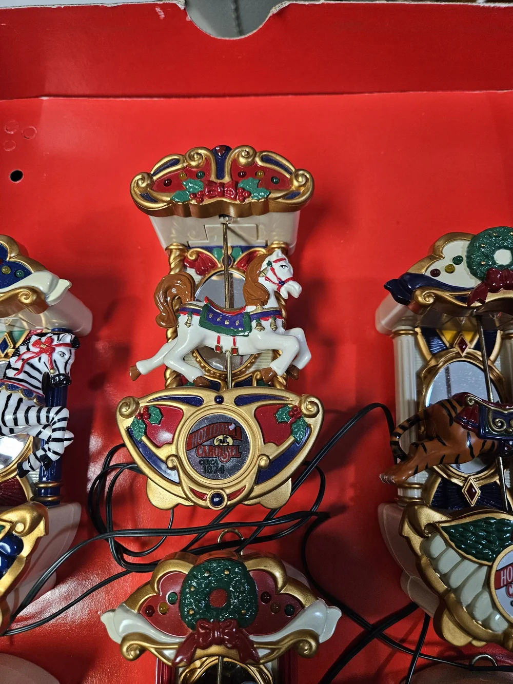 Holiday Carousel Lighted Musical Decoration - Red/Green